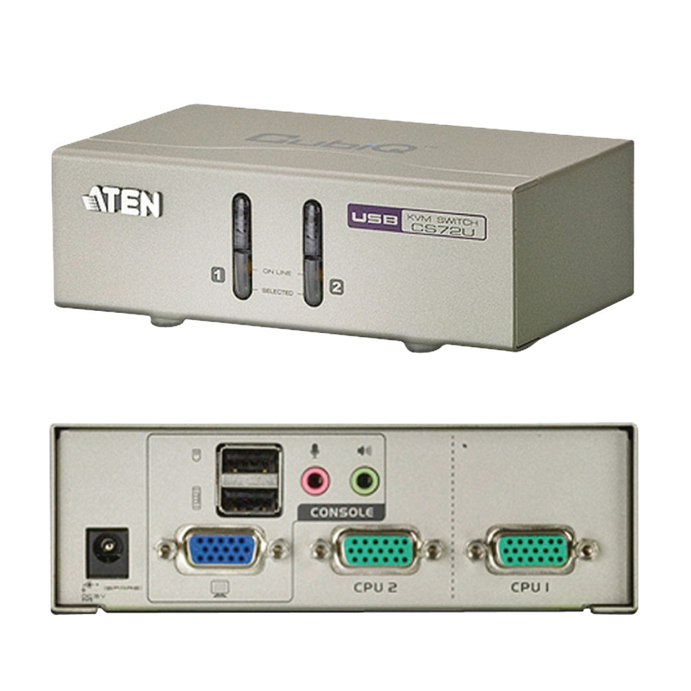ATEN CS72U 2포트 KVM스위치 USB 케이블 포함