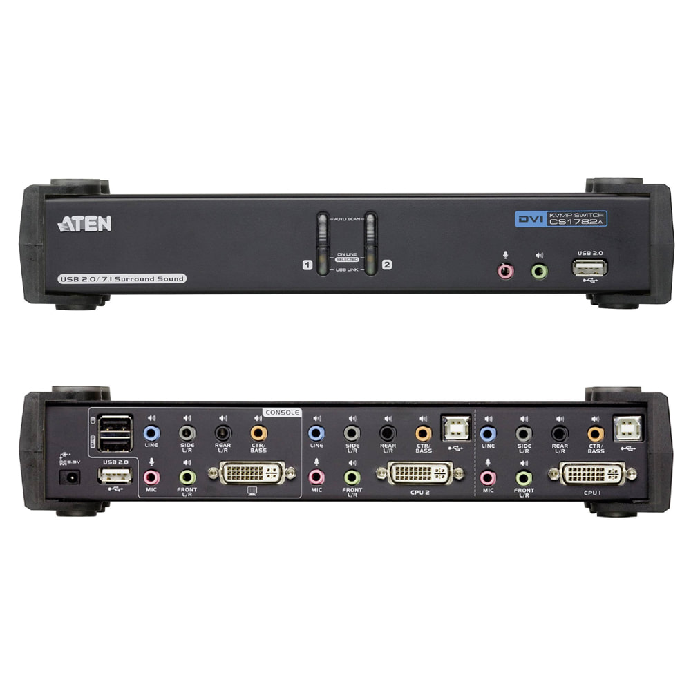 ATEN CS1782A 2포트 DVI KVM스위치 USB 오디오 케이블 포함